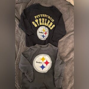 NFL Steelers Kids Long Sleeve Shirts - Black and Gray